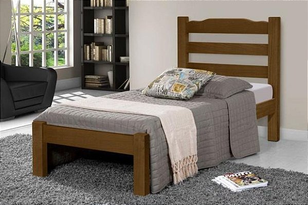 CAMA SANTILIO 05 - SOLTEIRO 1,88 x 88 - IMBUIA
