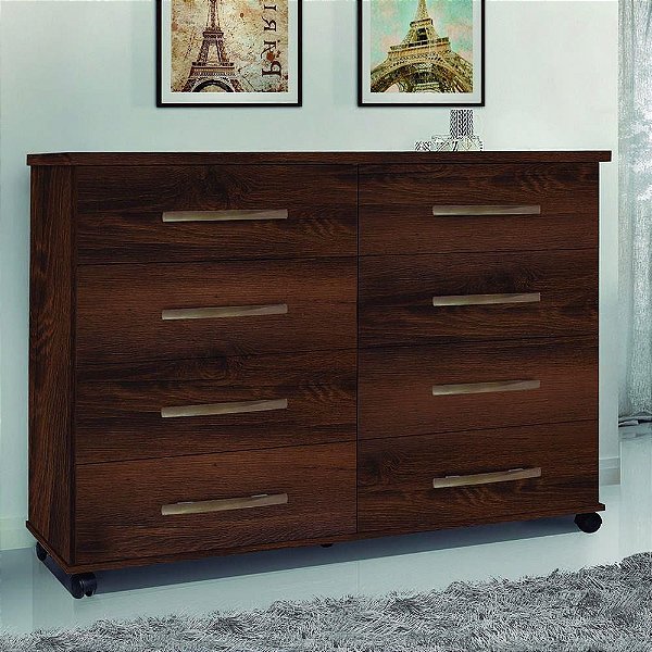 COMODA PRIMUS JADE 8 GAVETAS 3050 FREIJO