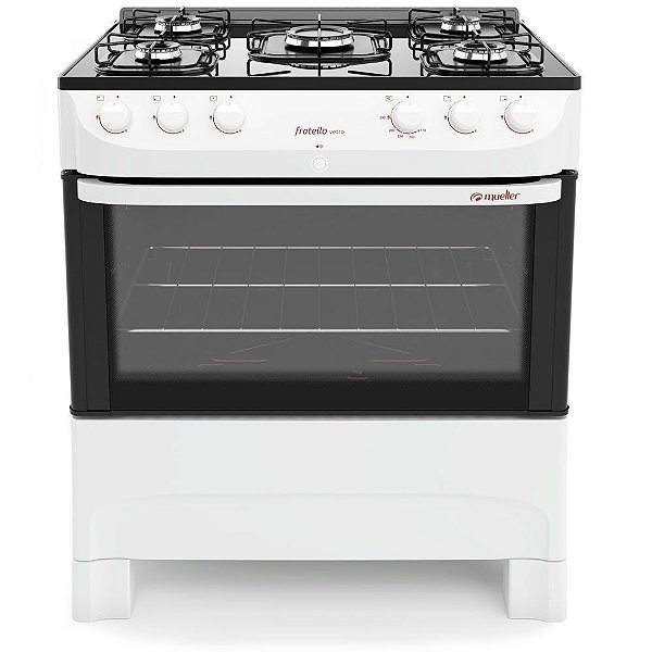 FOGAO MUELLER FRATELLO VETRO MESA 5 BOCAS BRANCO 601230014