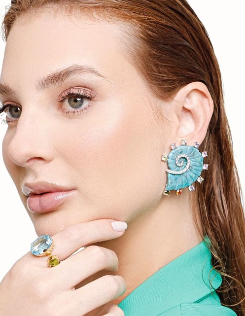 Brinco Turquesa Caracol