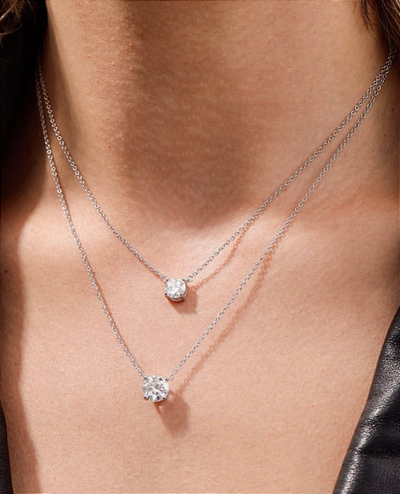 Colar Moissanite Ponto de Luz