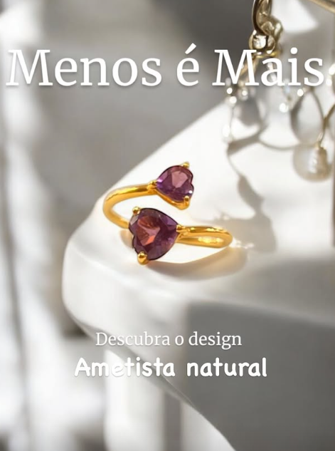 Anel Coração Ametista