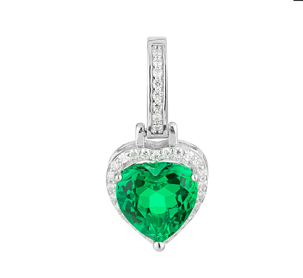 Pingente Coração Emerald Lab Grown Glam Moissanite