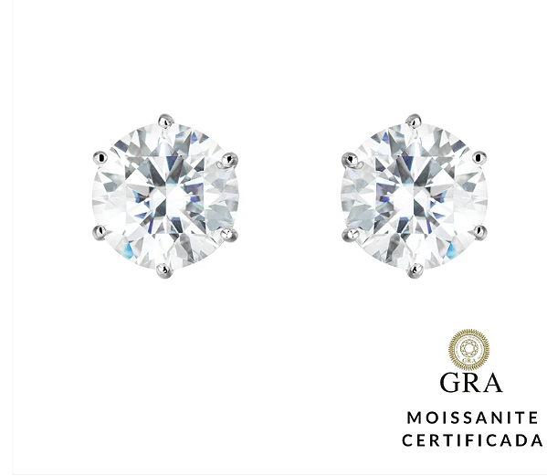 Brinco Solitário Glam Moissanite 11MM
