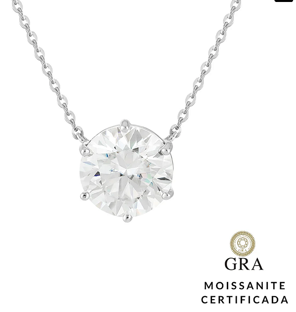 Colar Ponto De Luz Moissanite 5 ct