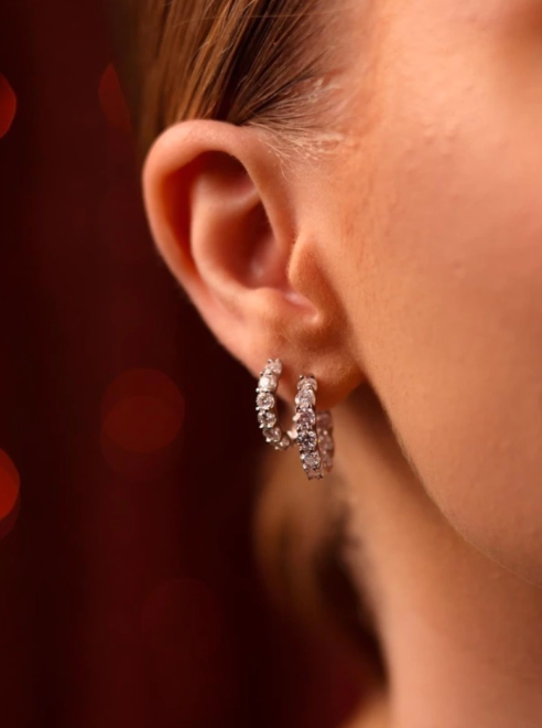 Brinco Argola Moissanites M