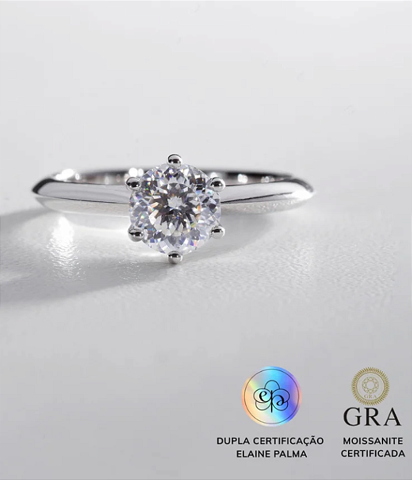 Anel Solitario Soul Moissanite 1 ct