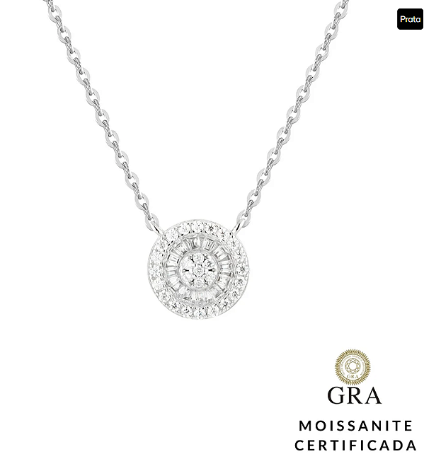 Colar Pizza Moissanite