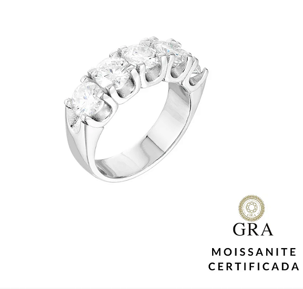 Meia Aliança Moissanite