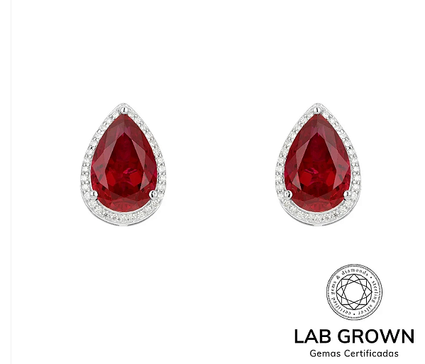 Brinco Ruby Lab Grown