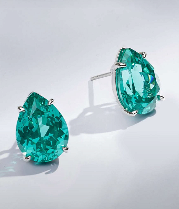 Brinco Gota Turmalina Lab Grown