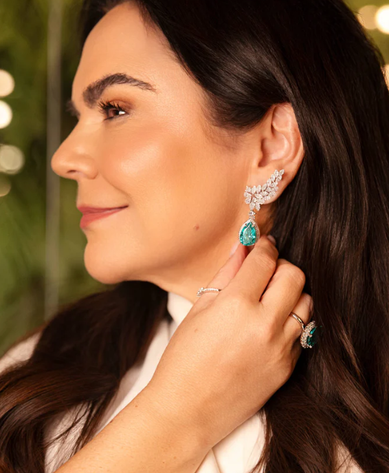 Brinco Earcuff Turmalina Paraíba Lab Grown