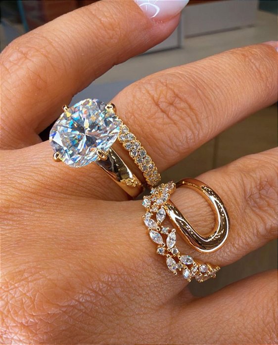 Anel Glam Moissanite