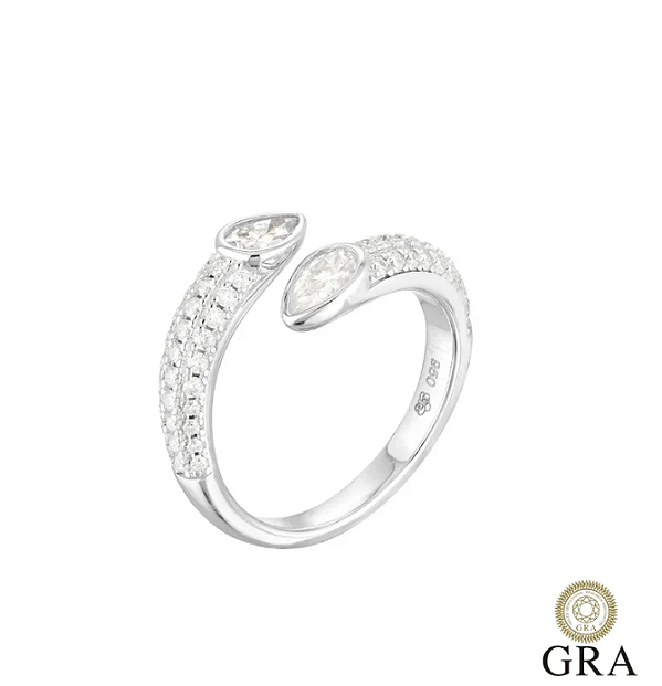 Anel Cravejado Moissanite