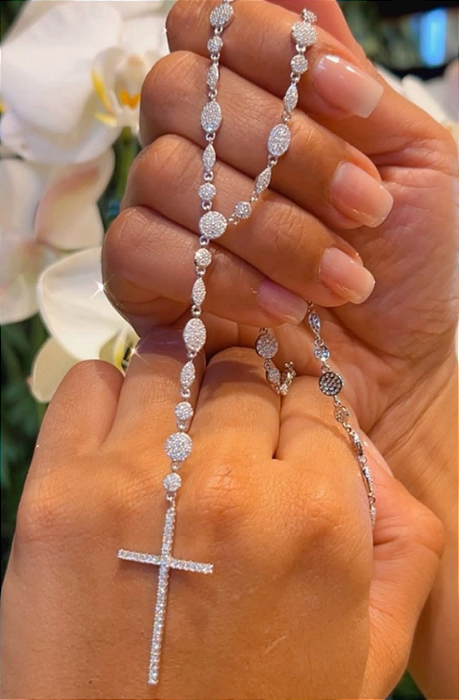 Colar Terço Moissanite