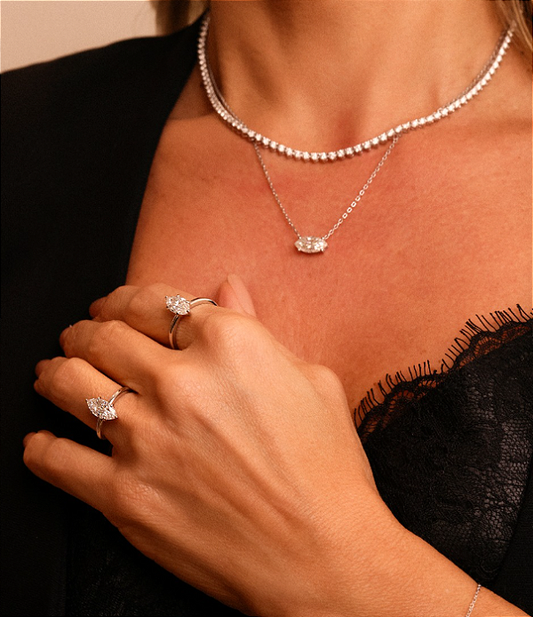 Colar Riviera Moissanite 4 garras