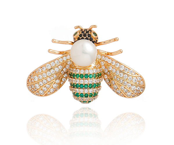Broche Abelha Verde Cristina Sabatini