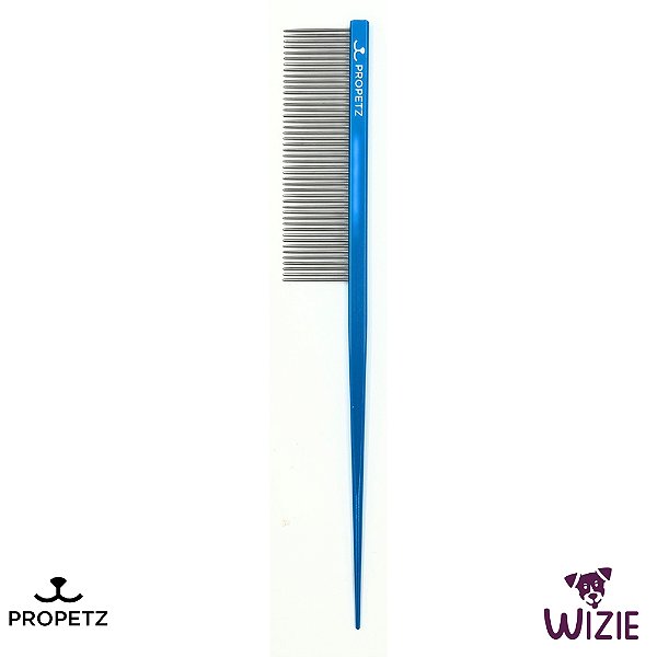 Pente Penteado de Metal 18cm com Cabo Azul