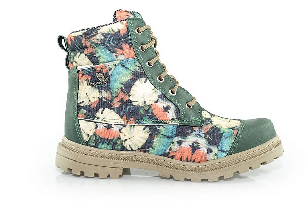 Bota Vegano Shoes Naturale Floral Verde