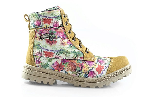 Bota Vegano Shoes Naturale Floral Mostarda