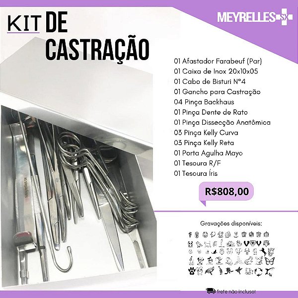KIT DE CASTRAÇÃO