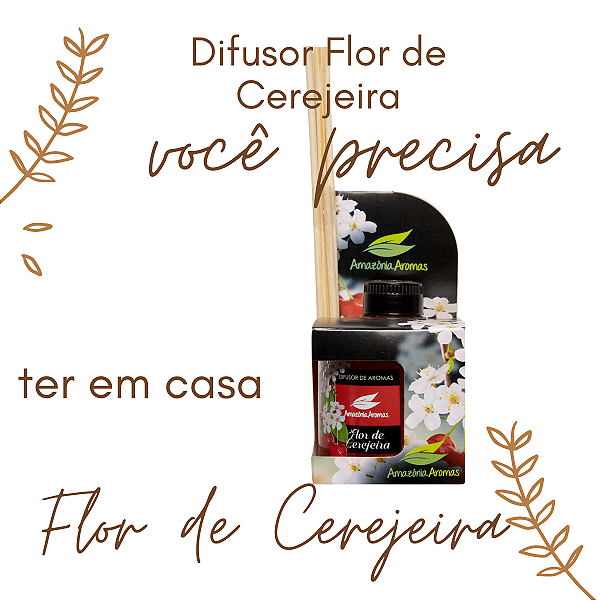 KIT com 2 Difusor de Ambientes Amazônia Aromas 270ml Flor de Cerejeira
