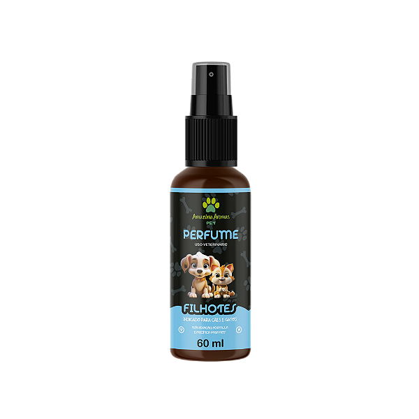 Perfume Pet Cão e Gato - Perfume Filhotes (suave) Amazônia Aromas  60ml