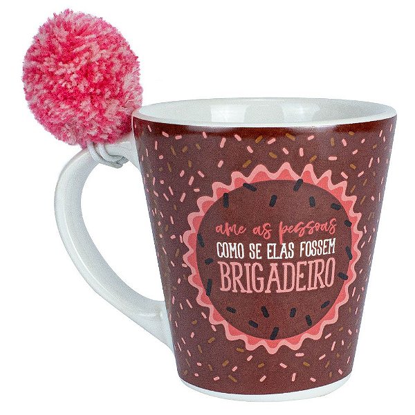 CANECA CONICA COM POMPOM - CHOCOLADIES