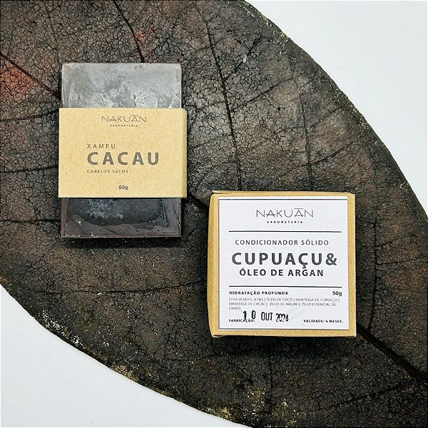 Condicionador de Argan e Xampu de Cacau - Cabelos secos e/ou ressecados