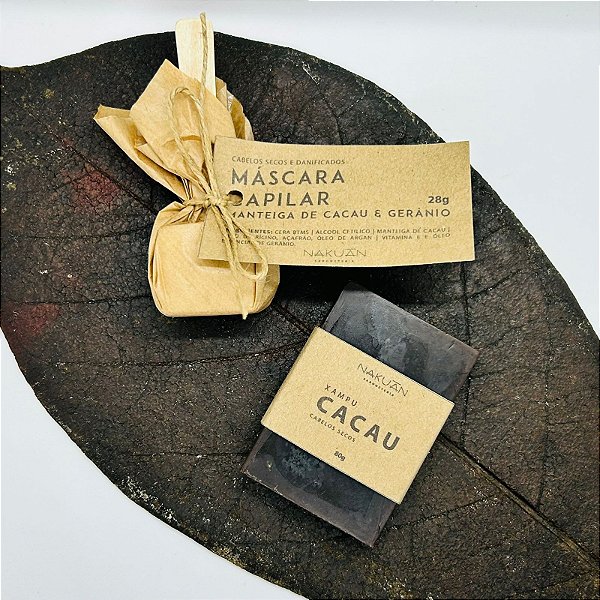 Máscara Capilar e Xampu de Cacau - Cabelos secos e/ou ressecados
