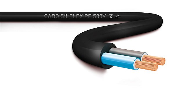 Cabo de energia bipolar, seção 2x2,5mm² com isolamento em PVC