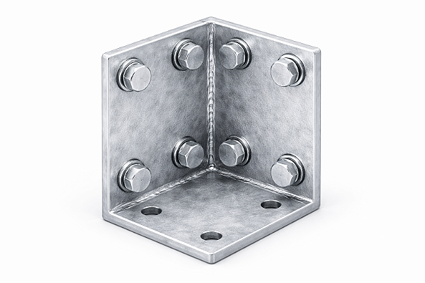 Nó metálico para estrutura aparafusada