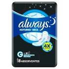 ABSORVENTE ALWAYS PROT TOTAL NOT SECA C/ABAS 1X8UN