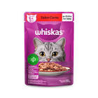 ALIMENTO P/GATOS WHISKAS SACHE CAST CARNE 85GR