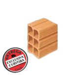 Tijolo Cerâmico 6 furos 9x14x9cm (MEIO TIJOLO)
