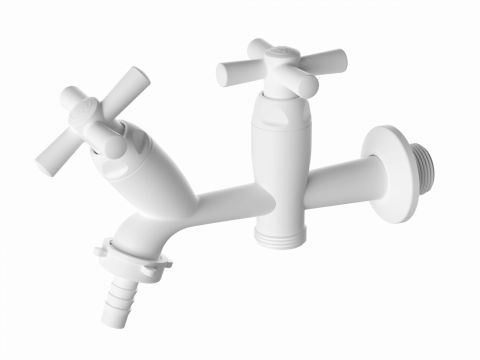 Torneira para Tanque/Máquina Lavar ABS Cross Branca