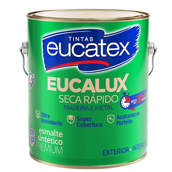 Tinta Esmalte Brilhante Base Solvente Eucalux Seca Rápido Premium 3,6 L