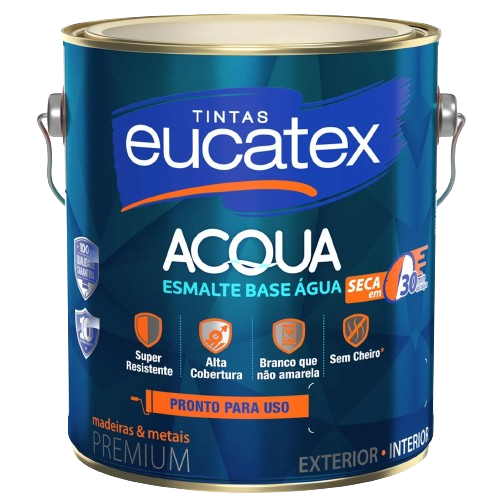 Tinta Esmalte Brilhante Premium Base Água Eucatex Acqua 3.6L Branco