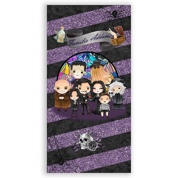 Faixa Lateral - Familia Addams Cute - Sublimado 3D