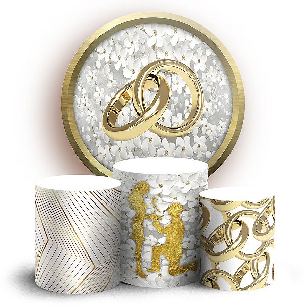 KIT Redondo e Trio - Casamento - Sublimado 3D