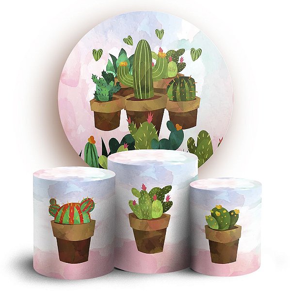 KIT Redondo e Trio - Cacto - Sublimado 3D