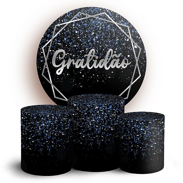 KIT Redondo e Trio - Abstrato Gratidao - Sublimado 3D