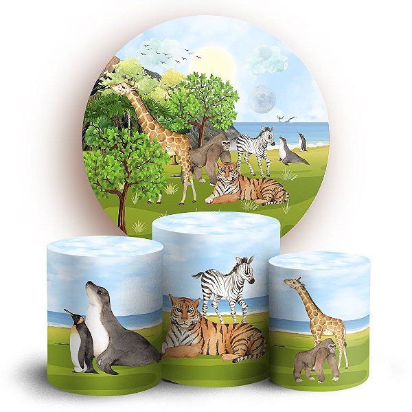 KIT Redondo e Trio - Animais - Sublimado 3D