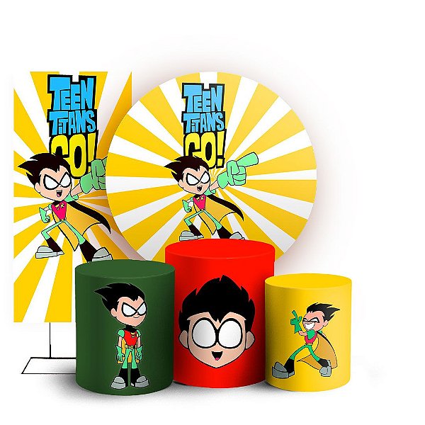 KIT Redondo Trio e Faixa - Teen Titans - Sublimado 3D