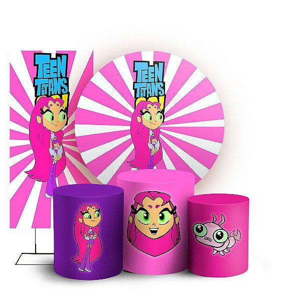 KIT Redondo Trio e Faixa - Teen Titans - Sublimado 3D