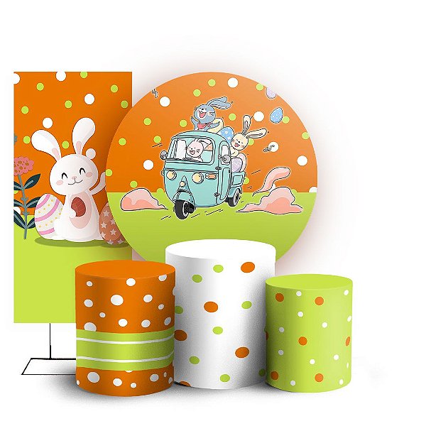 KIT Redondo Trio e Faixa - Páscoa - Sublimado 3D