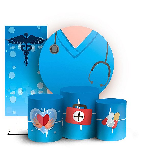 KIT Redondo Trio e Faixa - Medicina - Sublimado 3D