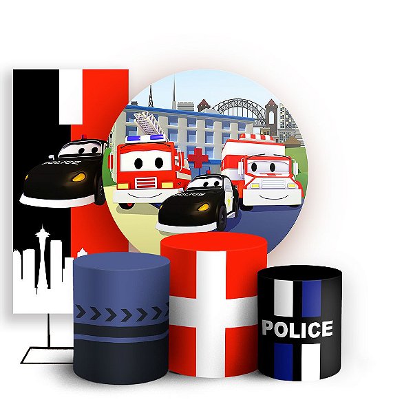 KIT Redondo Trio e Faixa - Super Patrulha - Sublimado 3D