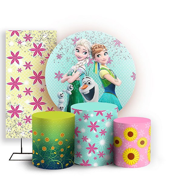 KIT Redondo Trio e Faixa - Frozen - Sublimado 3D