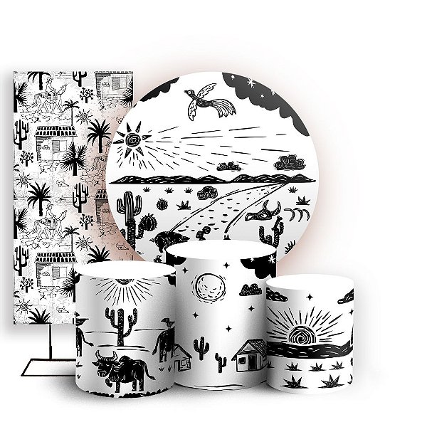 KIT Redondo Trio e Faixa - Festa Junina - Sublimado 3D